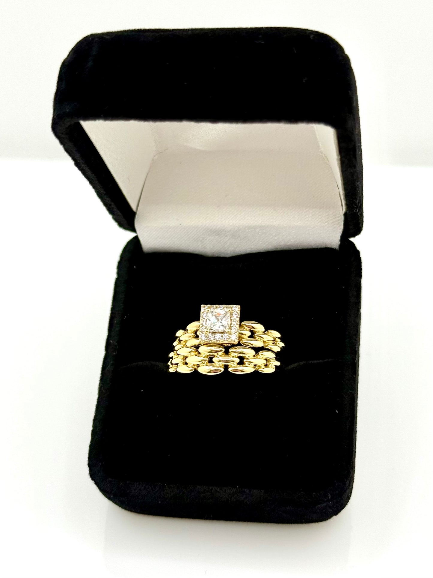 14k Gold Plated Wedding Band Set
