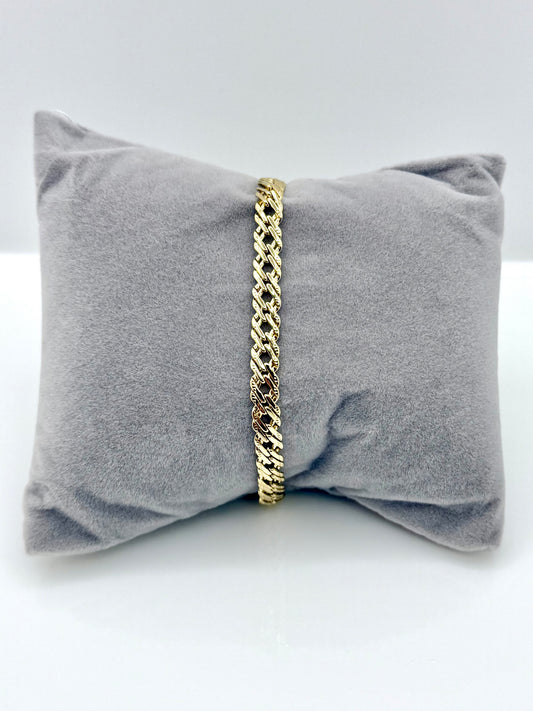 14k Gold Plated 8” inch Spain Style Bracelet #102