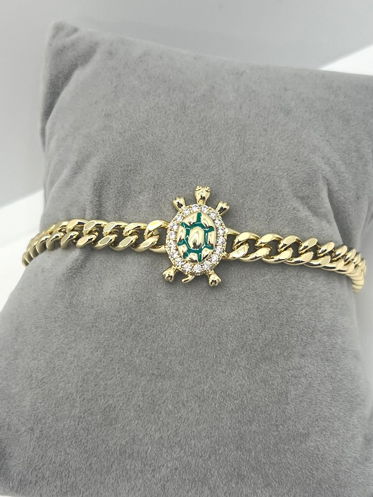 14k Gold Plated Turtle Monaco Bracelet