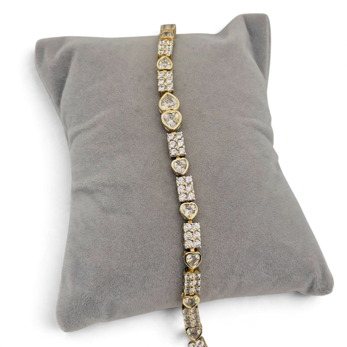 CZ Heart Bracelet~14k Gold Plated