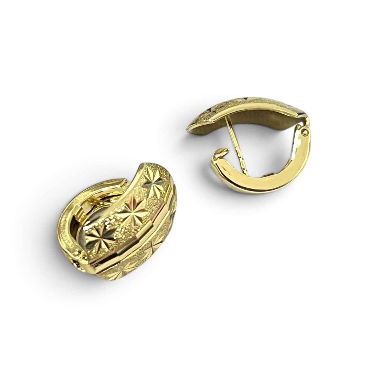 Italian Hoop Earrings~14k Gold Plated