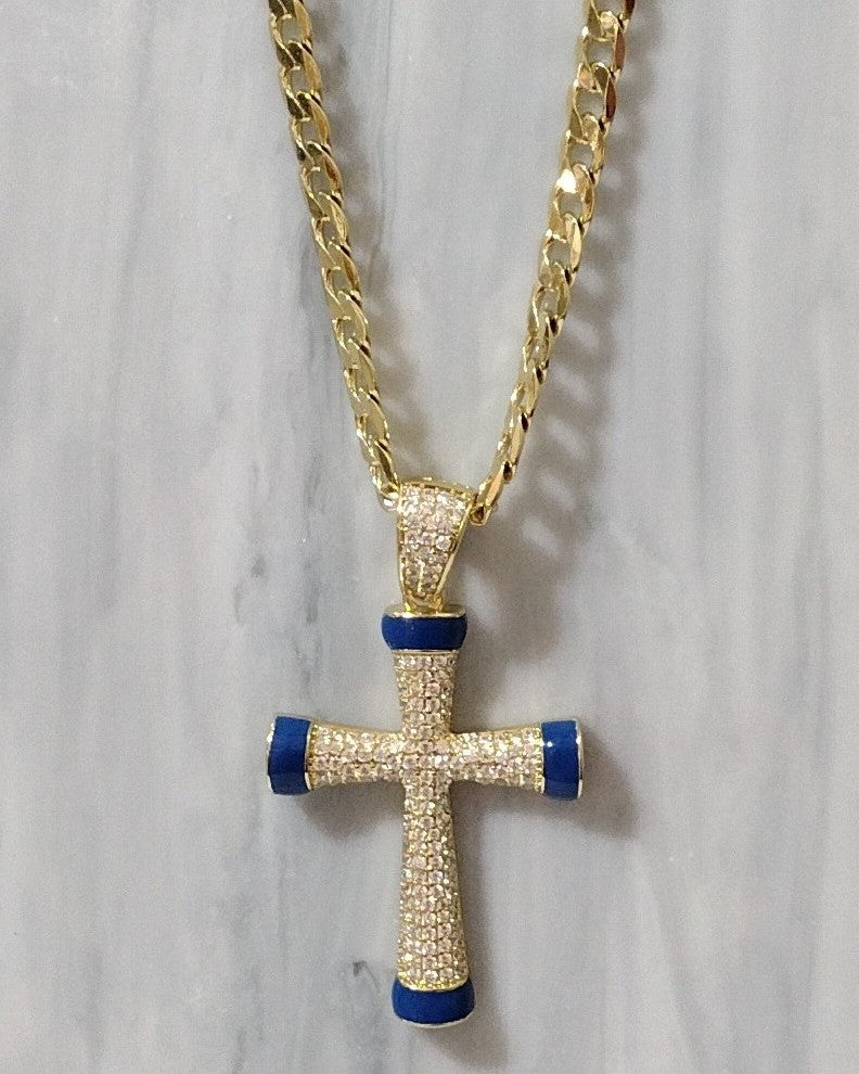 Blue cross Cuban Link