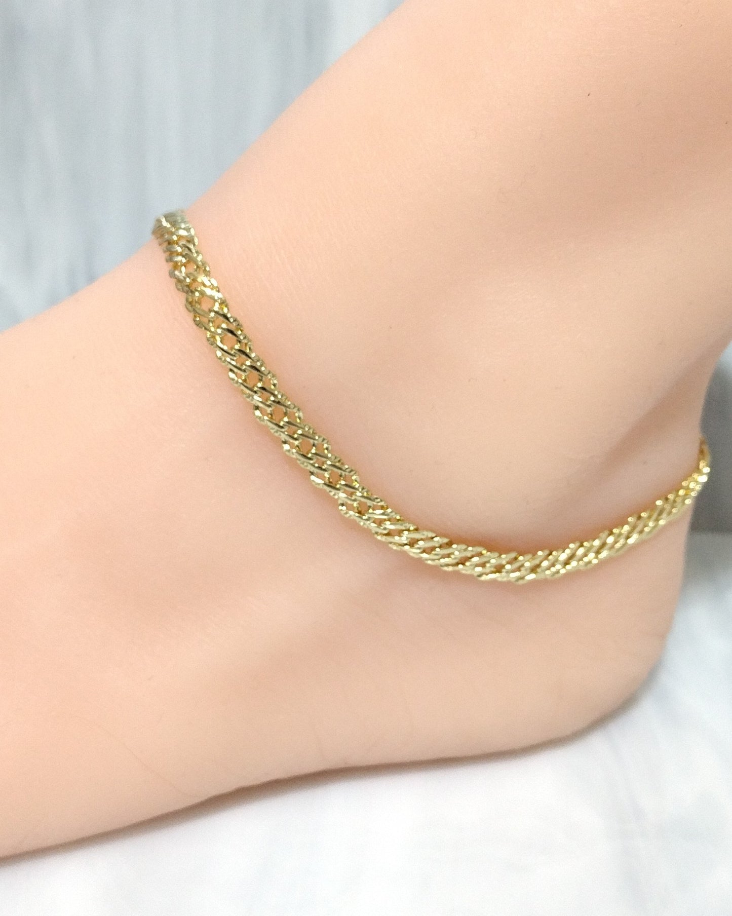 Double Layer Cuban Anklet