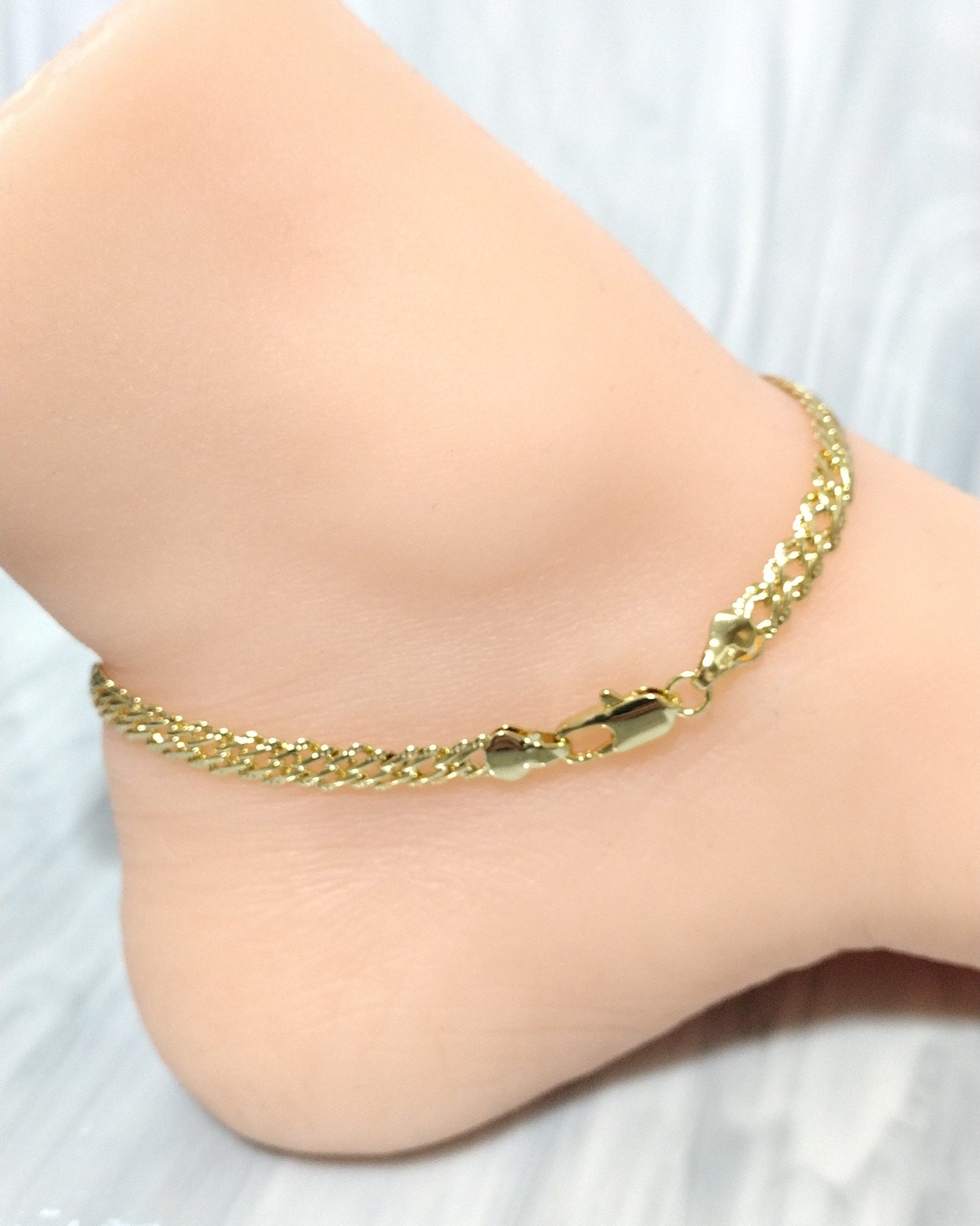 Double Layer Cuban Anklet