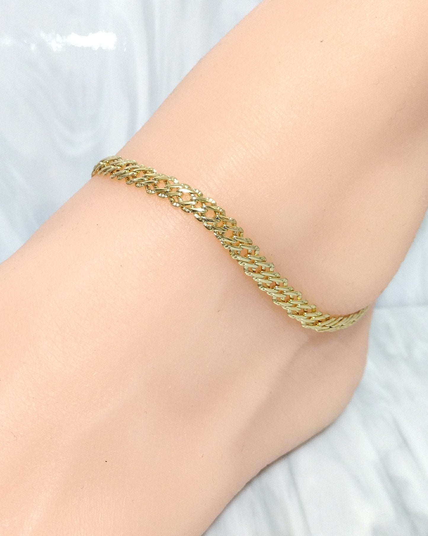 Double Layer Cuban Anklet