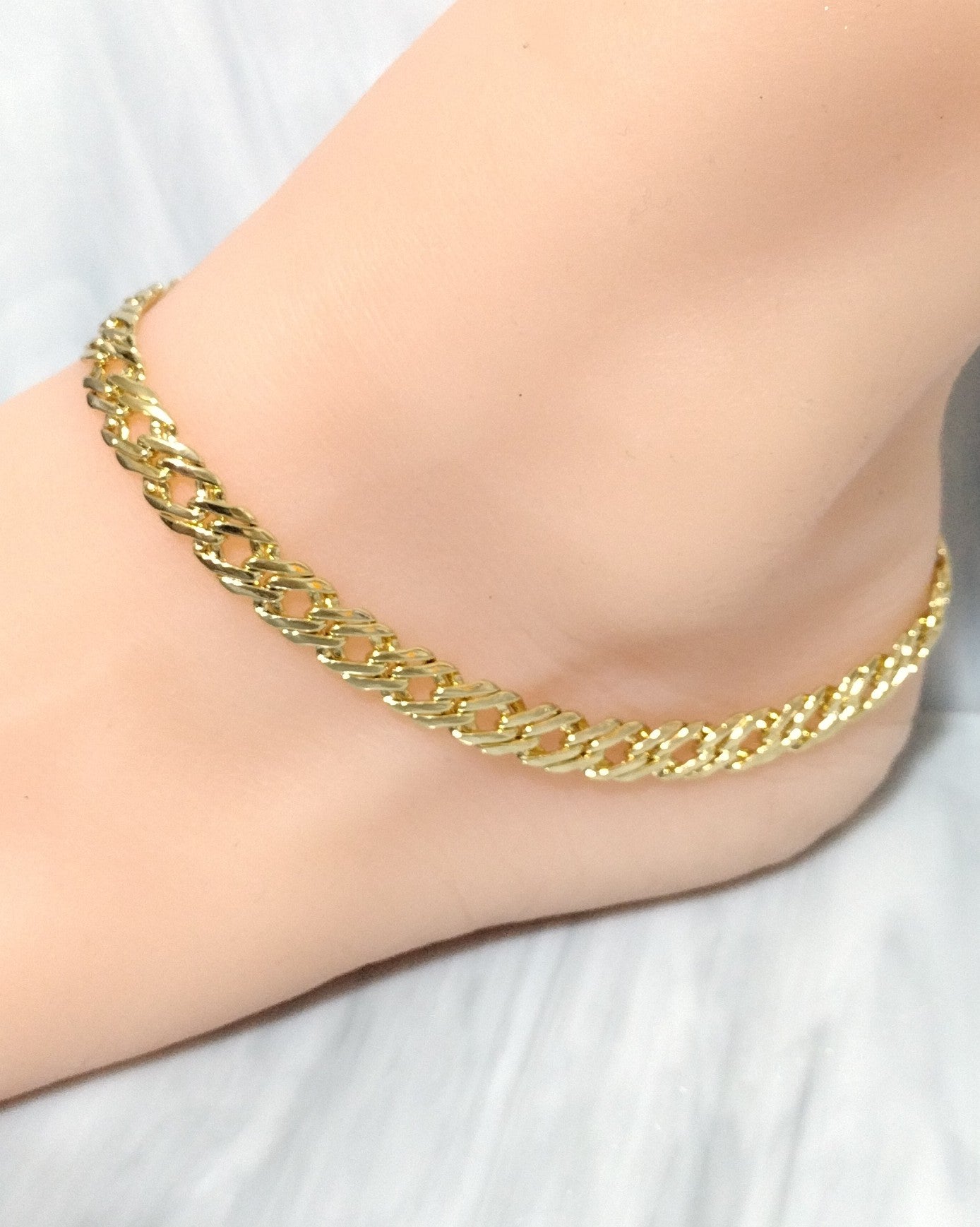 Double Layer Cuban Style Anklet