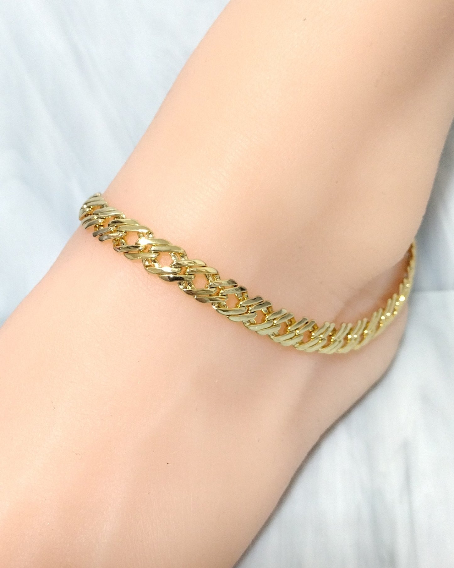 Double Layer Cuban Style Anklet