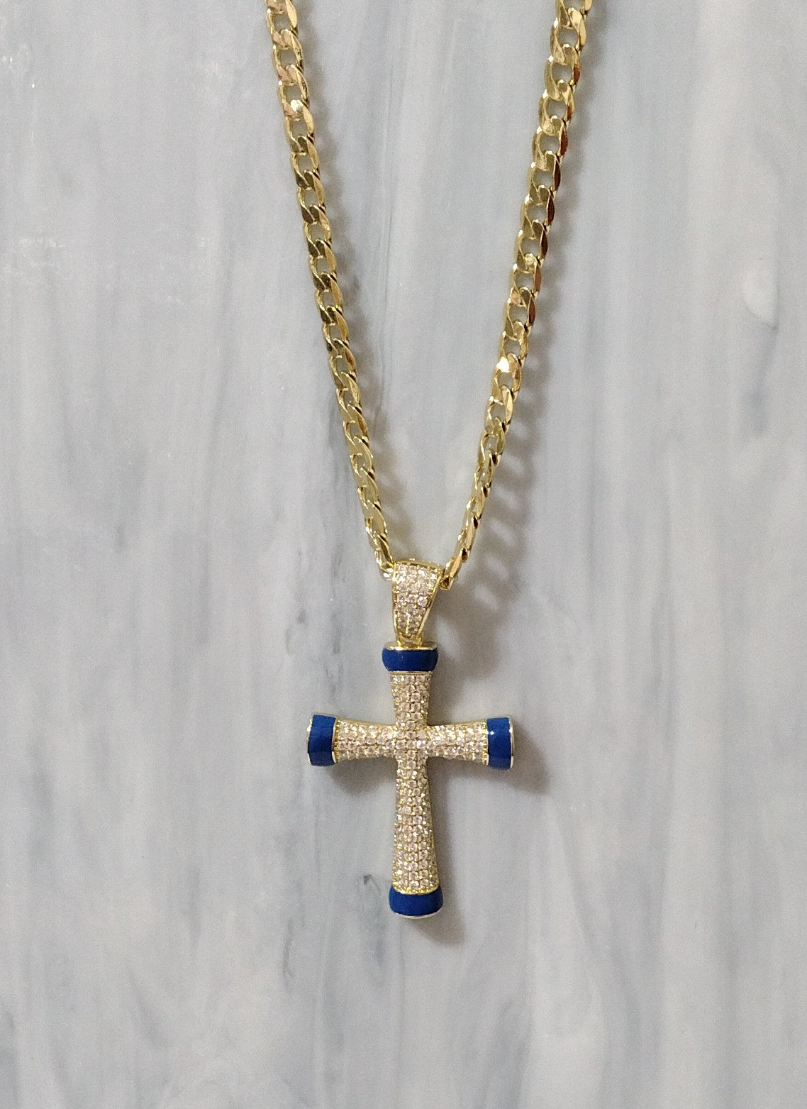 Blue cross Cuban Link