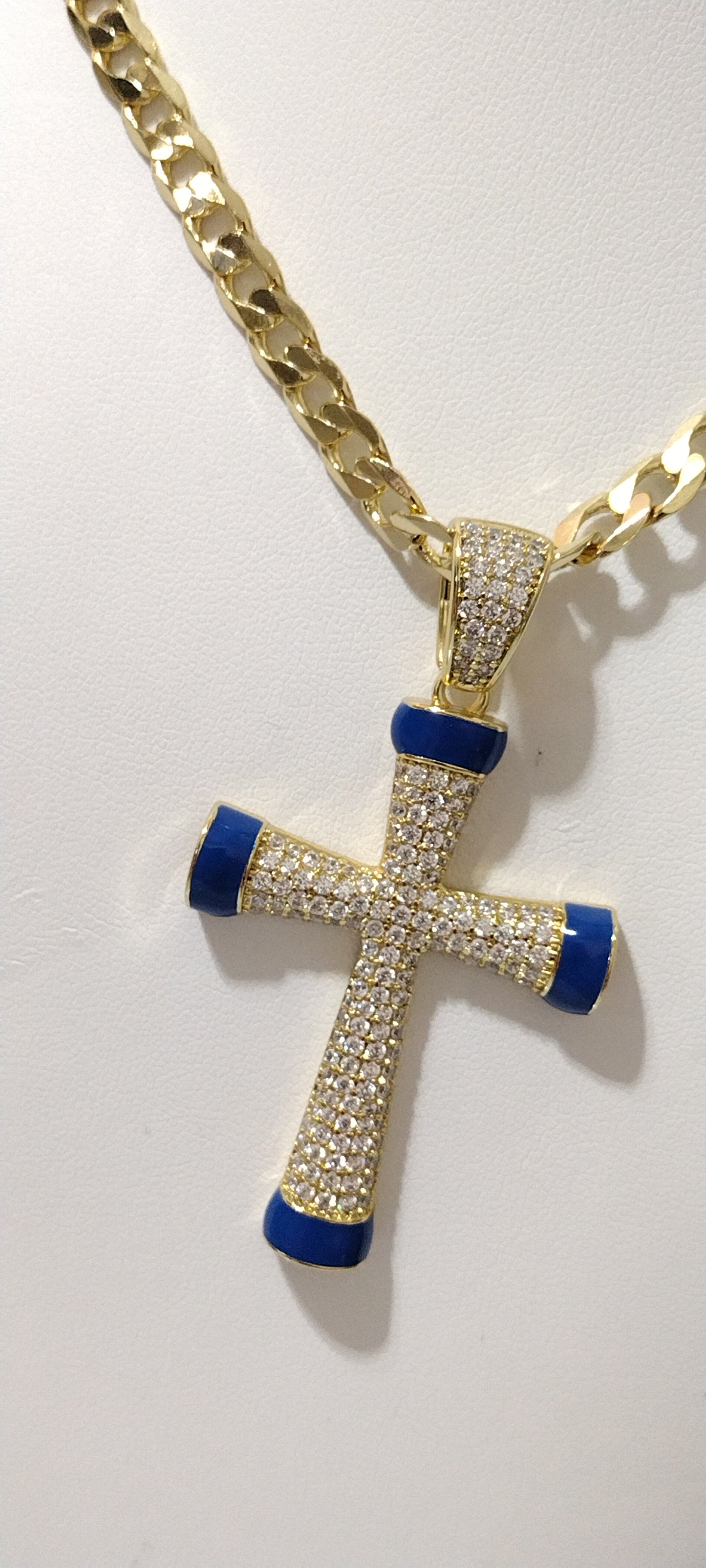 Blue cross Cuban Link