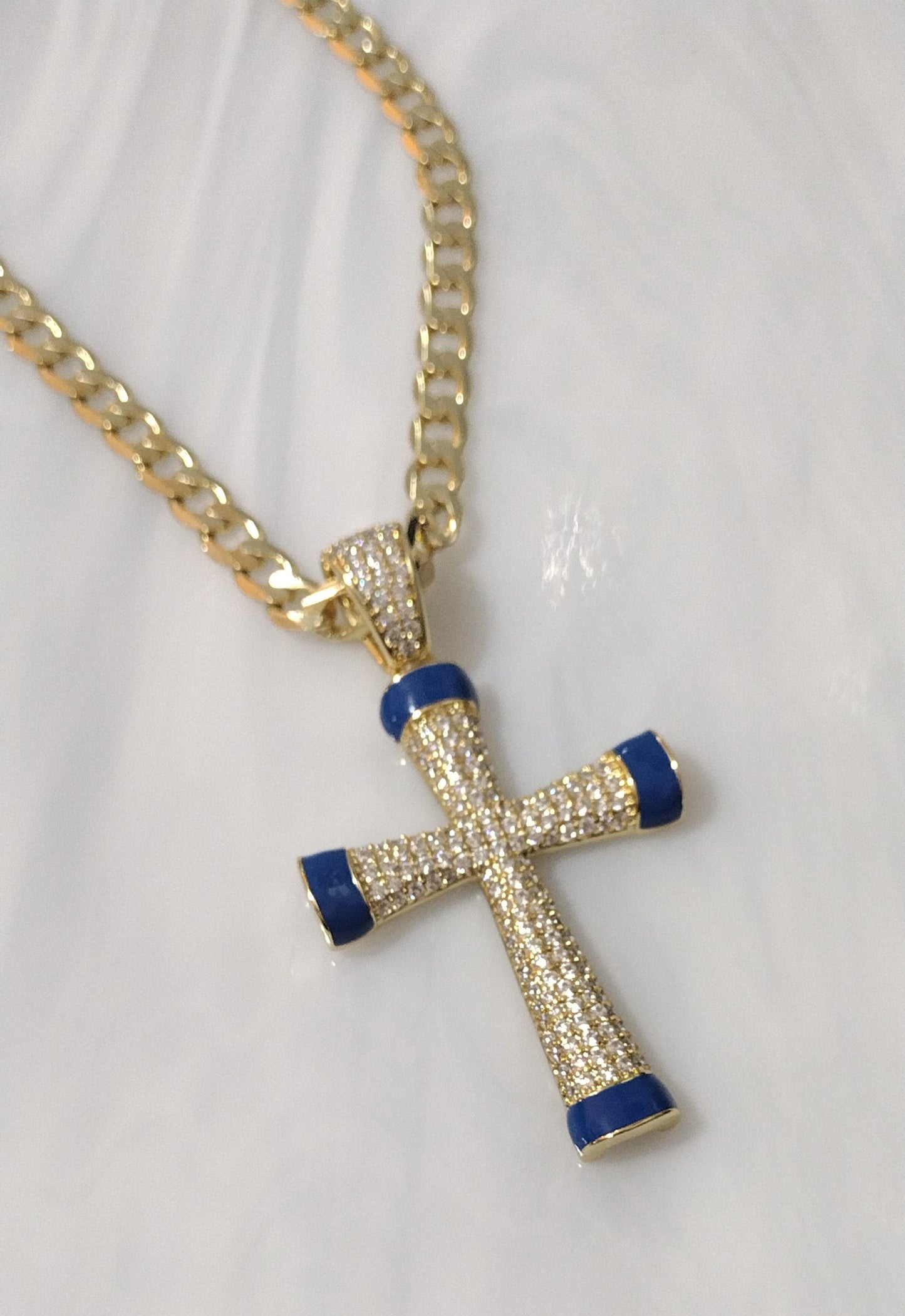 Blue cross Cuban Link