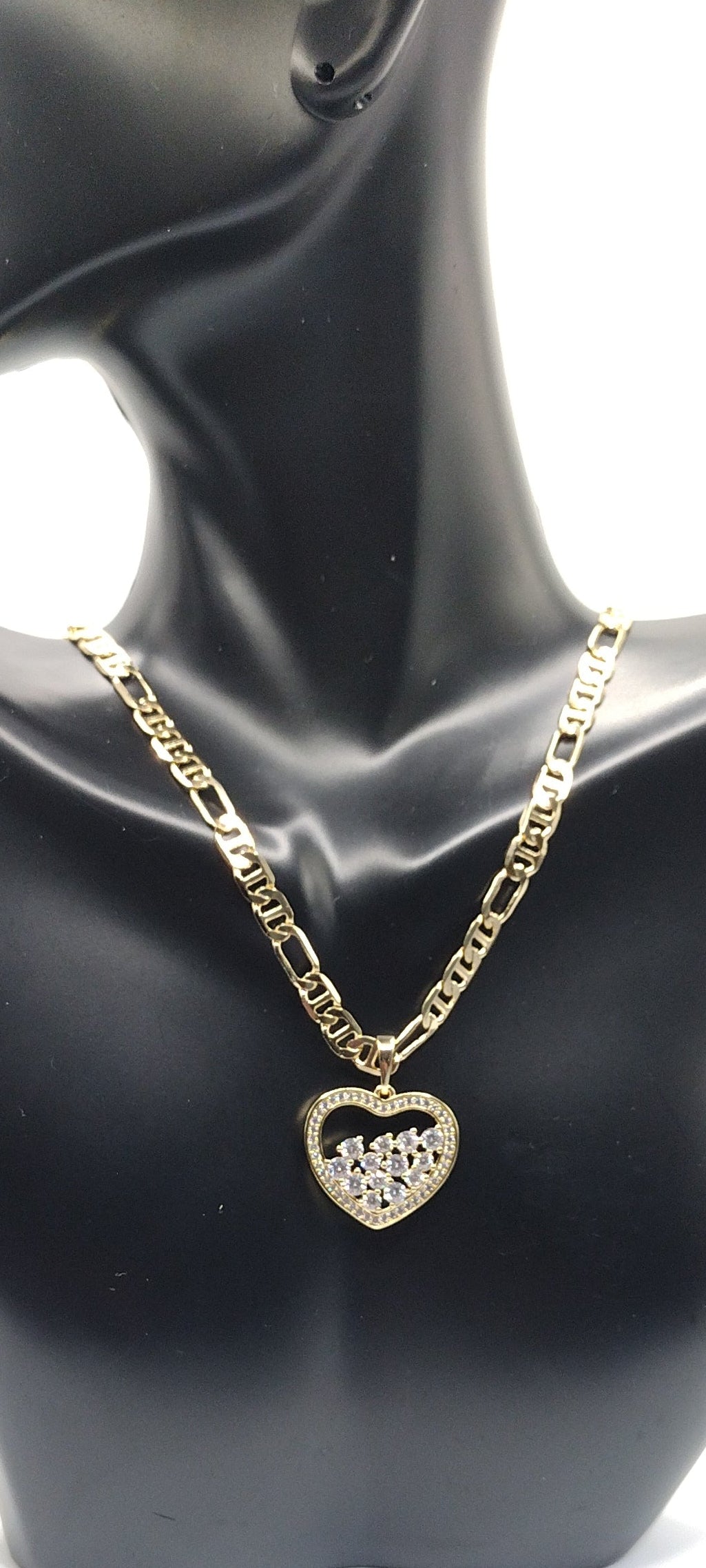 14k Gold Plated High Quality 18" Heart Necklace