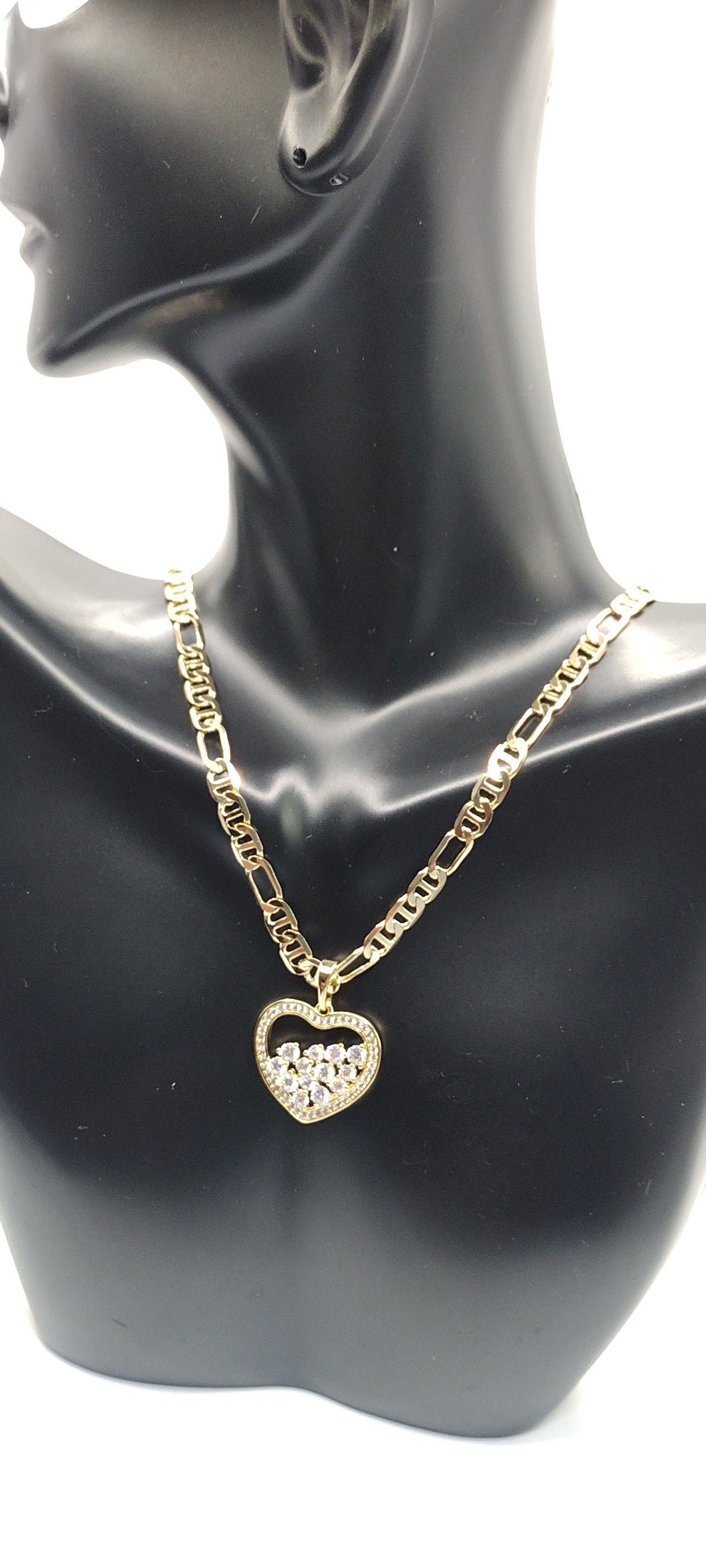 14k Gold Plated High Quality 18" Heart Necklace
